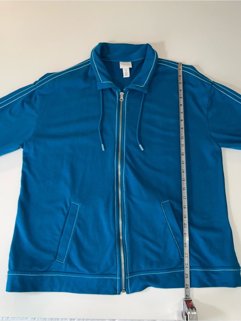 Weekends by Chico’s Blue Perfect Stretch Zip Front Jacket Size 3 / XL - Picture 9 of 9